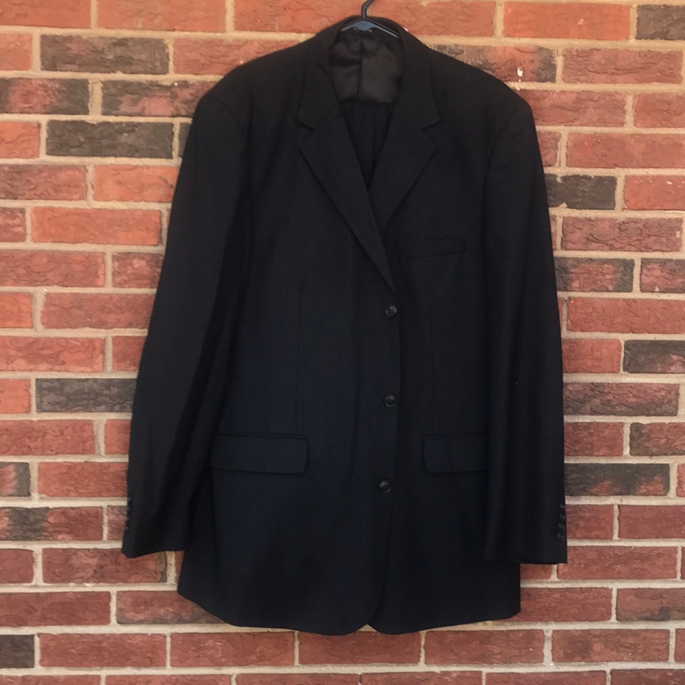 Black and Grey Pinstriped Suit (Blazer & Pants)
